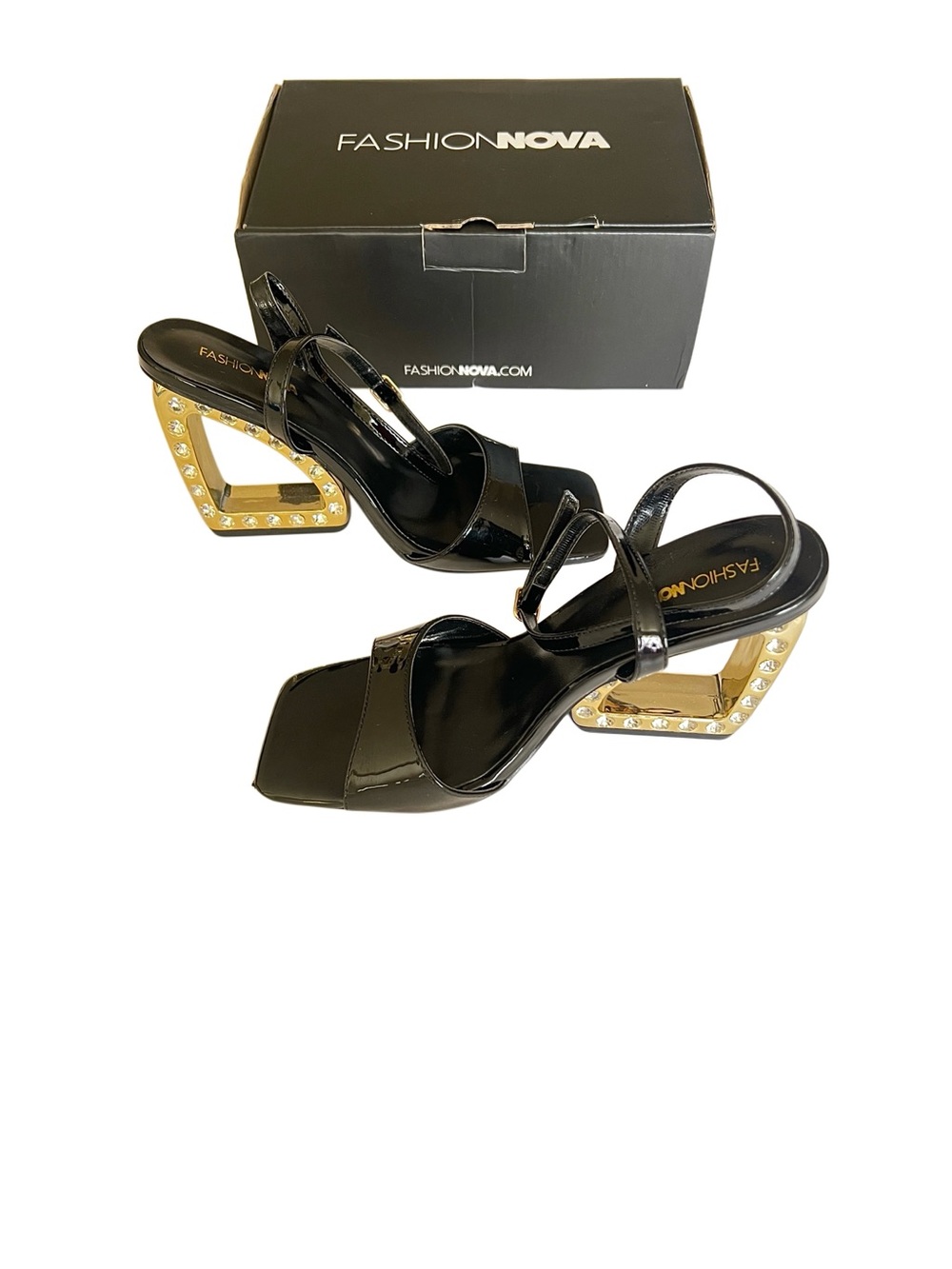Fashion Nova Black Midnight Muse Wedges Size 9